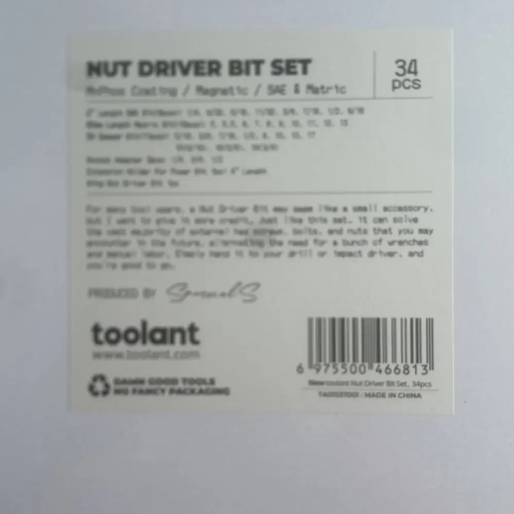 TOOLANT Impact Magnetic Nut Driver Set - 34pcs - Impact Driver Bit Set In Case